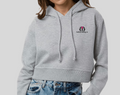 Long Sleeve Classic Hoodie Crop Grey